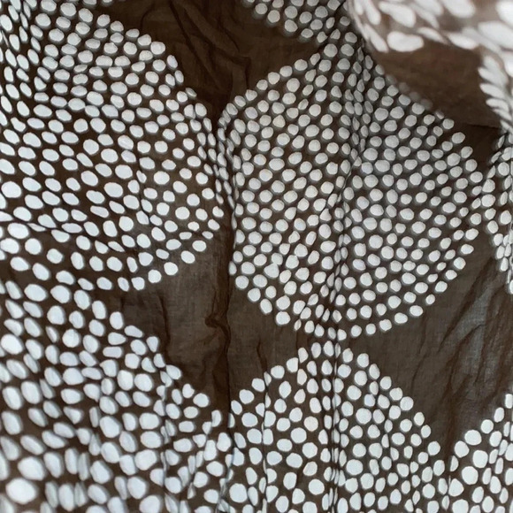 See Design brown white polka dot cover up kaftan Tunic long sleeve top - Picture 9 of 14